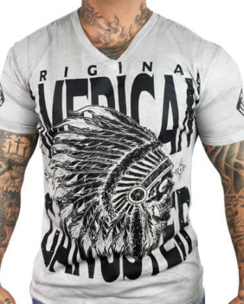 RUSH COUTURE AMERICAN GANGSTER V-NECK TEE