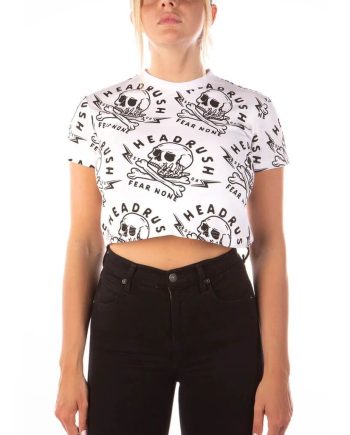 Headrush skull &bolts crop tee